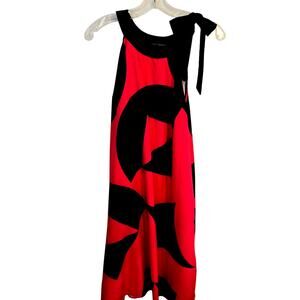 Shein Women's Dress 0X Red Black Sleeveless Bow  Sun Misses Size 14 16